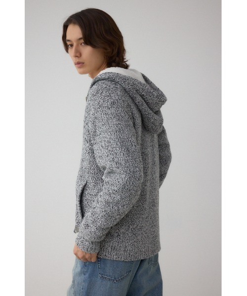 セール】ガーターボアジップニット フーディー（パーカー）｜AZUL BY