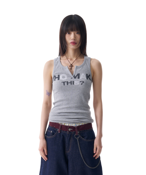 AAKAM(アーカム)の「Rhinestone Slit Sleeveless (Gray)(Tシャツ/カットソー・レディース・その他・2/1)」の5枚目の写真