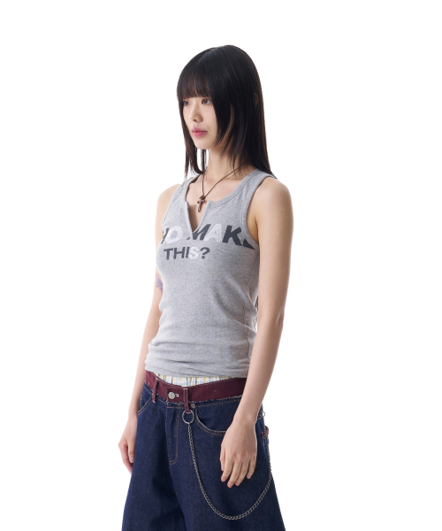 AAKAM(アーカム)の「Rhinestone Slit Sleeveless (Gray)(Tシャツ/カットソー・レディース・その他・2/1)」の6枚目の写真