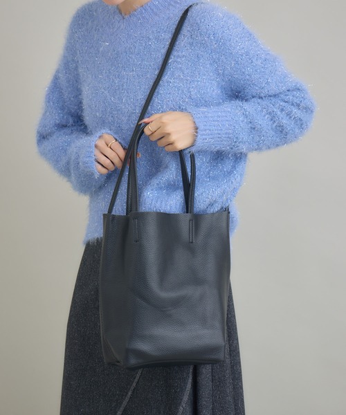 KATHARINE ROSS（キャサリンロス）の「【KATHARINE ROSS】【MILLELA FIRENZE/ミレッラフィレンツェ】ショルダー付きトート（トートバッグ・レディース・シルバー/ブラック・MEDIUM）」の5枚目の写真