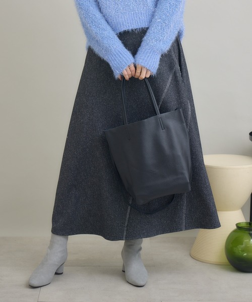 KATHARINE ROSS（キャサリンロス）の「【KATHARINE ROSS】【MILLELA FIRENZE/ミレッラフィレンツェ】ショルダー付きトート（トートバッグ・レディース・シルバー/ブラック・MEDIUM）」の6枚目の写真
