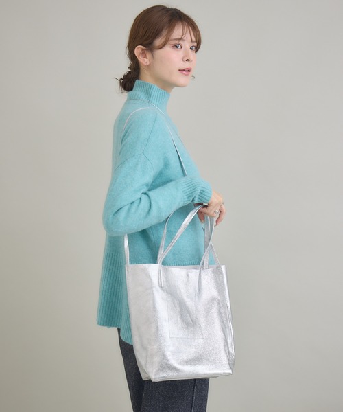 KATHARINE ROSS（キャサリンロス）の「【KATHARINE ROSS】【MILLELA FIRENZE/ミレッラフィレンツェ】ショルダー付きトート（トートバッグ・レディース・シルバー/ブラック・MEDIUM）」の12枚目の写真