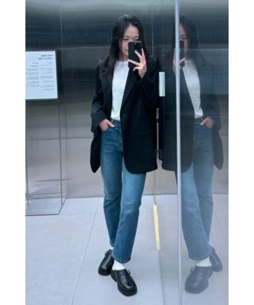 MUSINSA STANDARD WOMAN(ムシンサスタンダードウーマン)の「レディーススリムストレートデニムパンツ【ミディアムインディゴ】(デニムパンツ・レディース・その他・29/30/24/25/26/27/28)」の8枚目の写真