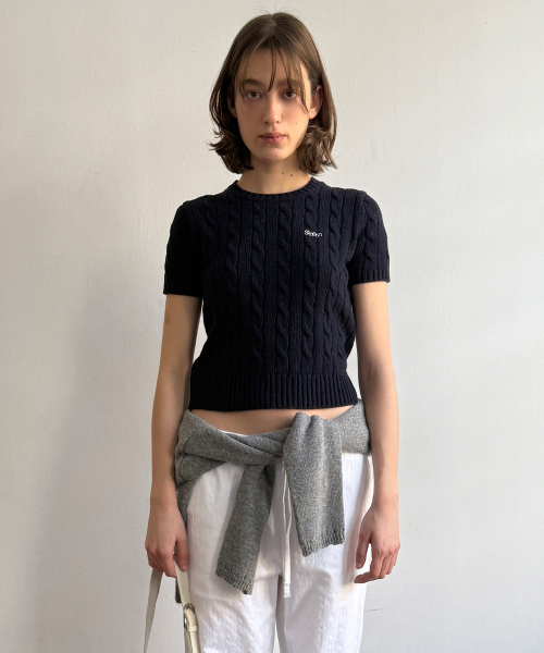 Sinoon Logo Twisted Knit (Navy)