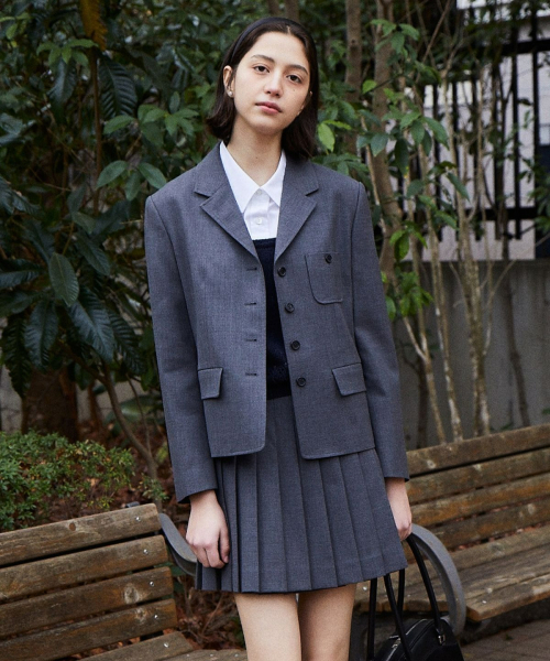 TTUDEMENT(トュードメント)の「VINTAGE WOOL JACKET CHARCOAL(テーラードジャケット・レディース・その他・MEDIUM/SMALL)」の1枚目の写真