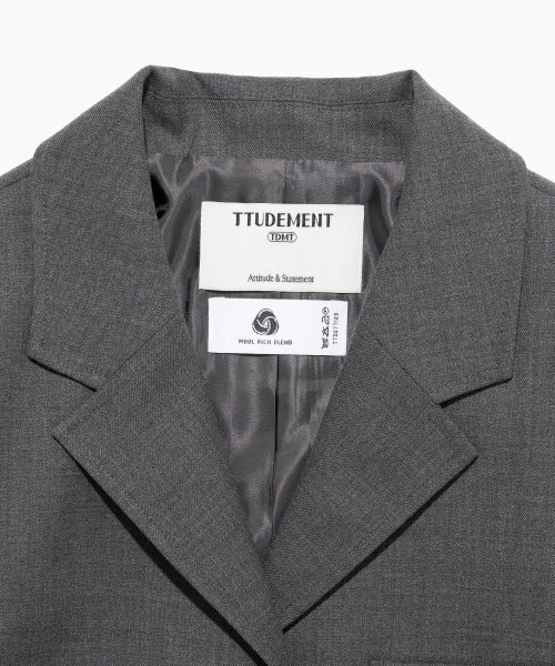 TTUDEMENT(トュードメント)の「VINTAGE WOOL JACKET CHARCOAL(テーラードジャケット・レディース・その他・MEDIUM/SMALL)」の4枚目の写真