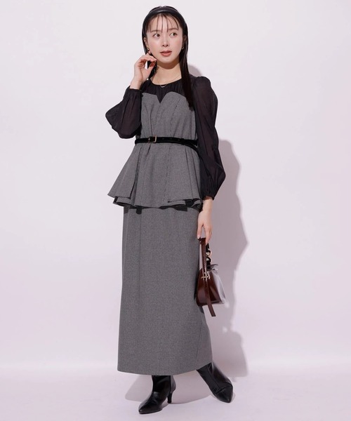 新品✨Mystrada♡ペプラムコンビワンピース ペプラムコンビワンピース（ワンピース）｜Mystrada（マイストラーダ