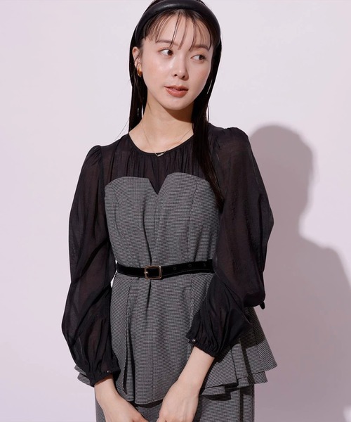 Mystrada（マイストラーダ）の「ペプラムコンビワンピース（ワンピース・レディース・ブラウン系その他・36/38）」の10枚目の写真