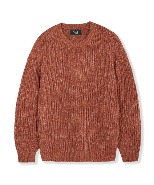 NODU（ノードユー）の「ADN ボカシハッチラウンドセミオーバーフィット長袖ニット[オレンジ]（ニット/セーター・メンズ・その他・LARGE/MEDIUM）」の2枚目の写真
