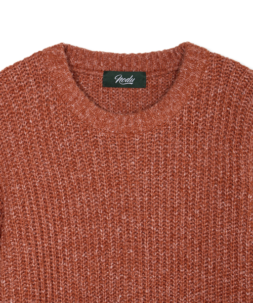 NODU（ノードユー）の「ADN ボカシハッチラウンドセミオーバーフィット長袖ニット[オレンジ]（ニット/セーター・メンズ・その他・LARGE/MEDIUM）」の4枚目の写真
