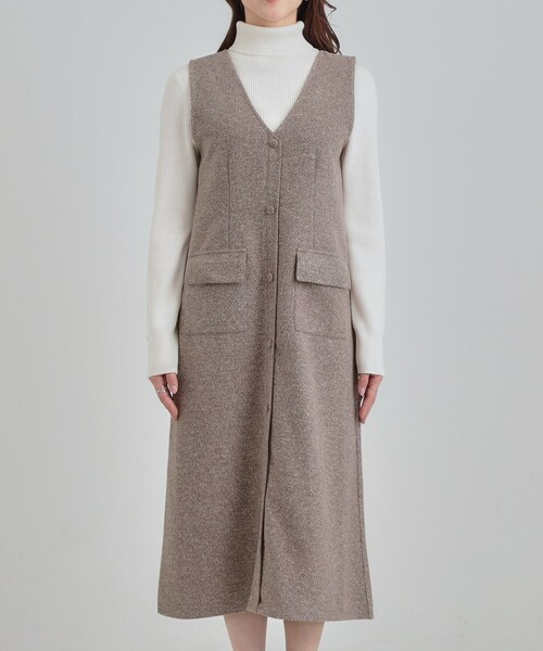 DRESKIP（ドレスキップ）の「【S-LL】甘すぎない大人のツイード調ジャンスカ（ワンピース・レディース・ブラウン系/ブラック・04/01/02/03）」の11枚目の写真