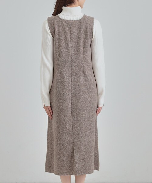 DRESKIP（ドレスキップ）の「【S-LL】甘すぎない大人のツイード調ジャンスカ（ワンピース・レディース・ブラウン系/ブラック・04/01/02/03）」の13枚目の写真