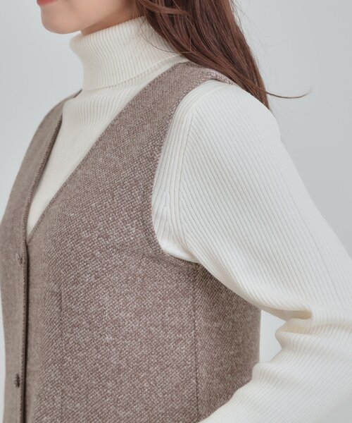 DRESKIP（ドレスキップ）の「【S-LL】甘すぎない大人のツイード調ジャンスカ（ワンピース・レディース・ブラウン系/ブラック・04/01/02/03）」の15枚目の写真