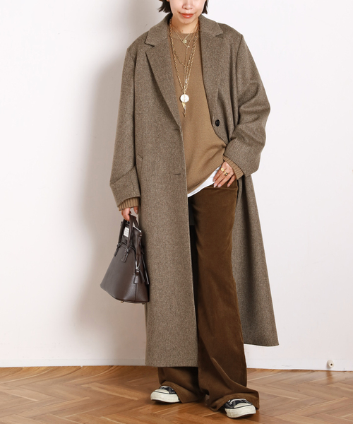 AP STUDIO(エーピーストゥディオ)の「シャギーチェックチェスターコート(チェスターコート・レディース・ブラウン・36/38)」の10枚目の写真