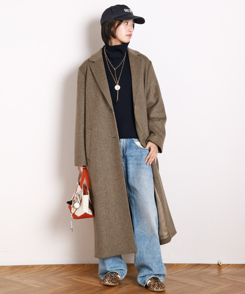 AP STUDIO(エーピーストゥディオ)の「シャギーチェックチェスターコート(チェスターコート・レディース・ブラウン・36/38)」の14枚目の写真