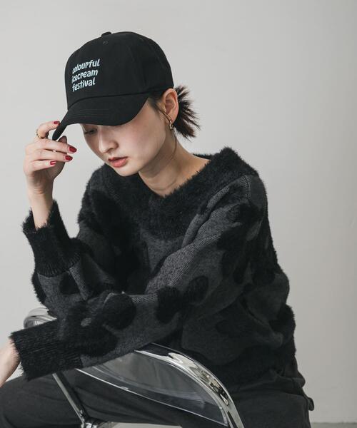 SENSE OF PLACE by URBAN RESEARCH（センスオブプレイスバイアーバンリサーチ）の「フラワージャガードニット（ニット/セーター・レディース・ブラウン/ブラック/グレー・ONE）」の2枚目の写真