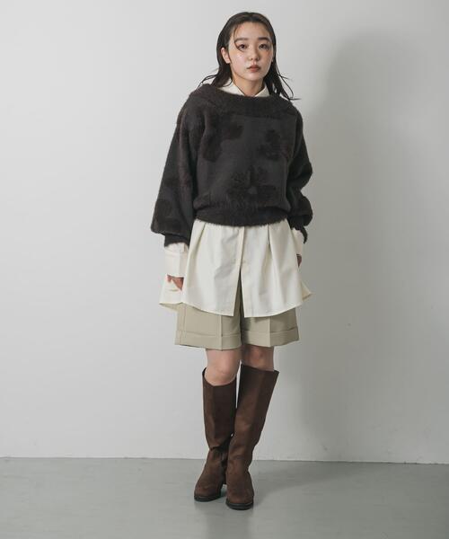 SENSE OF PLACE by URBAN RESEARCH（センスオブプレイスバイアーバンリサーチ）の「フラワージャガードニット（ニット/セーター・レディース・ブラウン/ブラック/グレー・ONE）」の16枚目の写真