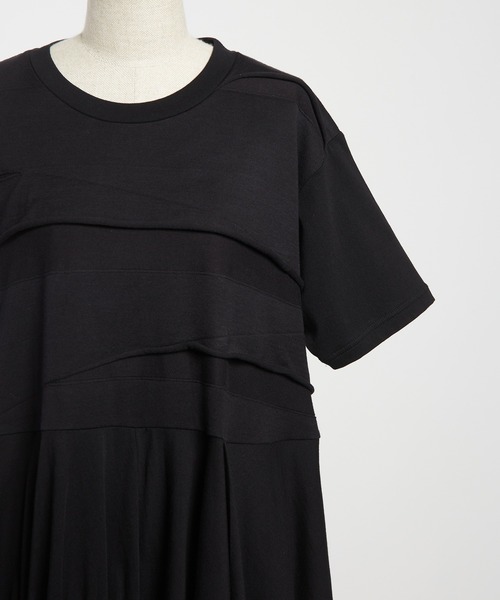 gomme（ゴム）の「アシメパネルカットワンピース（ワンピース・レディース・ブラック・MEDIUM）」の6枚目の写真