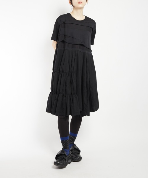 gomme（ゴム）の「アシメパネルカットワンピース（ワンピース・レディース・ブラック・MEDIUM）」の18枚目の写真