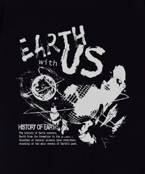 ASTRAL PROJECTION(アストラルプロジェクション)の「アースウィズアース スーピマコットン ラウンドネック 半袖Tシャツ_ブラック(Tシャツ/カットソー・メンズ・その他・LARGE/MEDIUM/X-LARGE)」の3枚目の写真