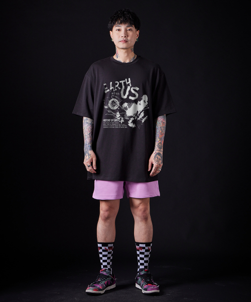 ASTRAL PROJECTION(アストラルプロジェクション)の「アースウィズアース スーピマコットン ラウンドネック 半袖Tシャツ_ブラック(Tシャツ/カットソー・メンズ・その他・LARGE/MEDIUM/X-LARGE)」の4枚目の写真
