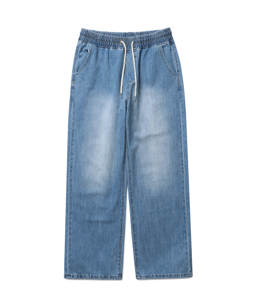 CONNECT KINLOCH（コネクトキンロック）の「ウォッシュドルーズフィットバンディングデニムパンツ（ライトブルー）（デニムパンツ・メンズ・その他・MEDIUM/LARGE/X-LARGE）」の2枚目の写真