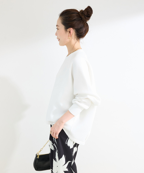 B.C STOCK（ベーセーストック）の「《追加10》手洗い可 / ダンボールコクーンプルオーバー（Tシャツ/カットソー・レディース・チャコールグレー/ネイビー/ホワイト/ブラウン・FREE）」の22枚目の写真