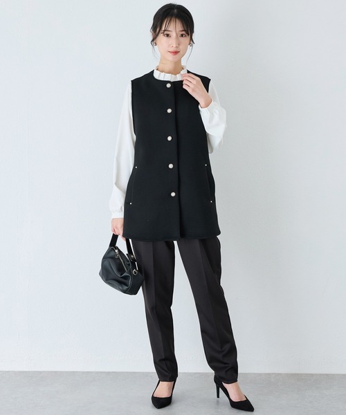 INCEDE(インシード)の「スポンジリバー パールボタンベスト(ベスト・レディース・ブラック・L/M/LL)」の7枚目の写真