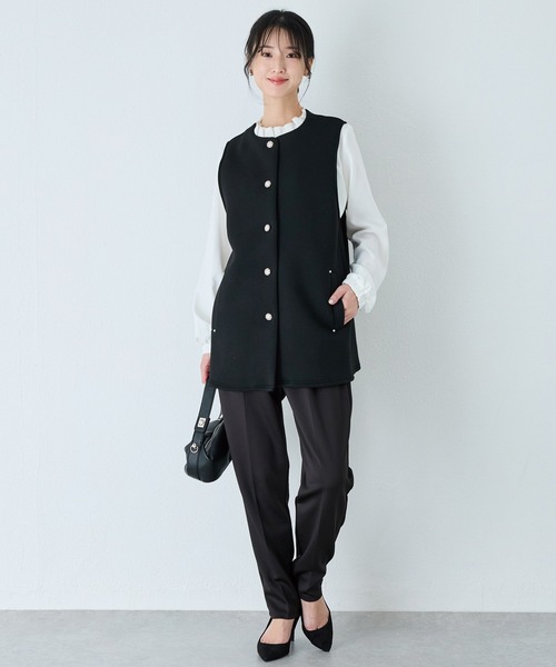 INCEDE(インシード)の「スポンジリバー パールボタンベスト(ベスト・レディース・ブラック・L/M/LL)」の8枚目の写真