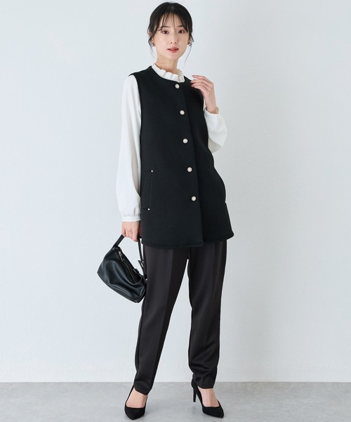 INCEDE(インシード)の「スポンジリバー パールボタンベスト(ベスト・レディース・ブラック・L/M/LL)」の9枚目の写真