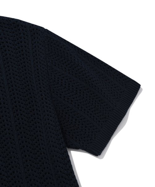 COVERNAT（カバーナット）の「ケーブルラウンドハーフニットネイビー（ニット/セーター・レディース・その他・XX-LARGE/LARGE/MEDIUM/SMALL/X-LARGE/X-SMALL）」の5枚目の写真