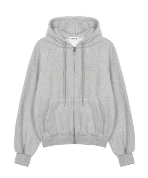 NICK&NICOLE（ニックアンドニコール）の「BUTTERFLY WARM COTTON SWEAT SET UP_GRAY（パーカー・レディース・その他・FREE）」の4枚目の写真