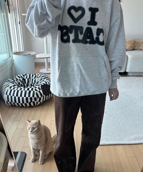 ITZAVIBE(イッザバイブ)の「I LOVE CATS HOODIE(パーカー・レディース・その他・MEDIUM/LARGE)」の6枚目の写真