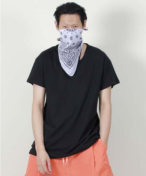 DEMARC(ドゥマーク)の「30番手 Uネック アンバランス 半袖Tシャツ ブラック(Tシャツ/カットソー・メンズ・その他・LARGE/MEDIUM)」の7枚目の写真