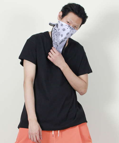 DEMARC(ドゥマーク)の「30番手 Uネック アンバランス 半袖Tシャツ ブラック(Tシャツ/カットソー・メンズ・その他・LARGE/MEDIUM)」の8枚目の写真