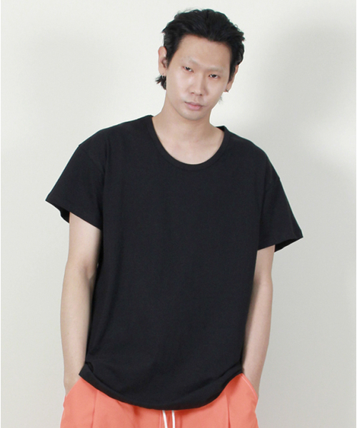 DEMARC(ドゥマーク)の「30番手 Uネック アンバランス 半袖Tシャツ ブラック(Tシャツ/カットソー・メンズ・その他・LARGE/MEDIUM)」の11枚目の写真