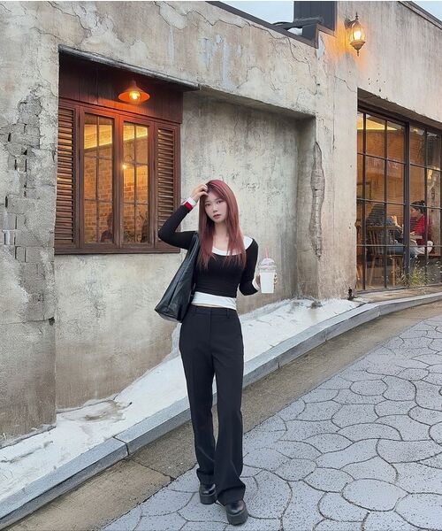 COSTUME O’CLOCK(コスチュームオクロック)の「セミブーツカットスラックス ブラック COWPT001BLACK(スラックス・レディース・その他・LARGE/SMALL/MEDIUM)」の5枚目の写真