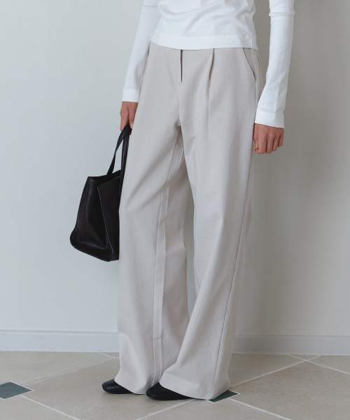 AARAN(アラン)の「ウォッシュドコットンパンツ_ベージュ(その他パンツ・レディース・その他・SMALL/MEDIUM)」の1枚目の写真