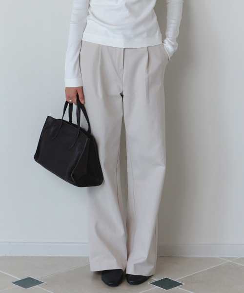 AARAN(アラン)の「ウォッシュドコットンパンツ_ベージュ(その他パンツ・レディース・その他・SMALL/MEDIUM)」の2枚目の写真