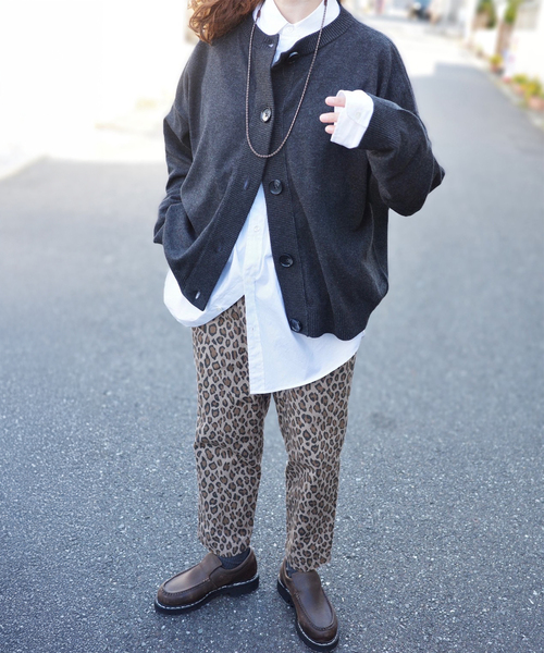 リブデザインカーディガン