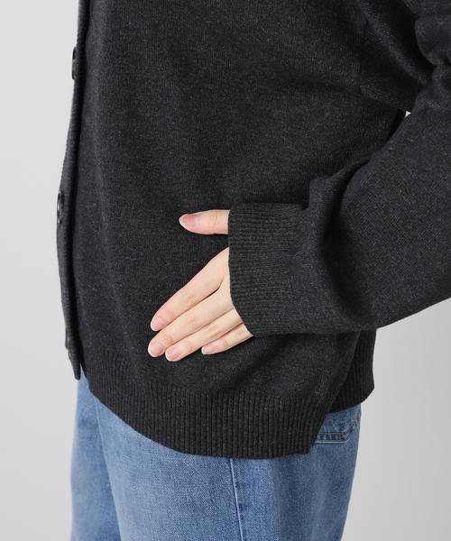 リブデザインカーディガン