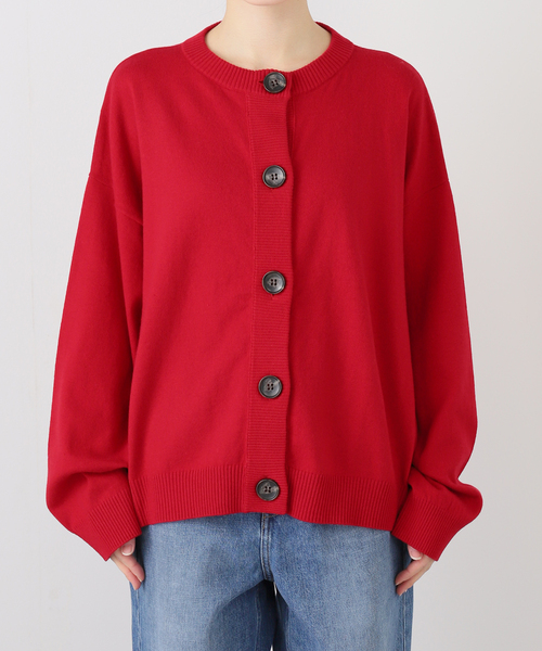 リブデザインカーディガン