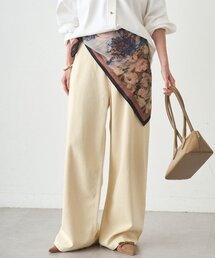 ワイドカラーデニムパンツ