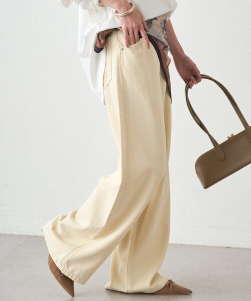 LOUNGEDRESS（ラウンジドレス）の「ワイドカラーデニムパンツ（デニムパンツ・レディース・イエロー・MEDIUM/SMALL）」の7枚目の写真