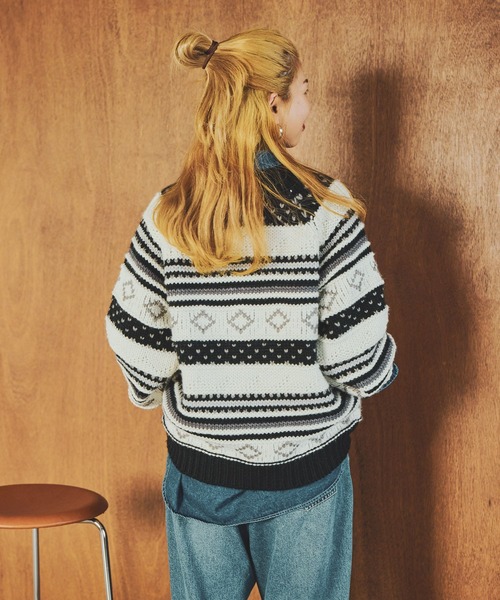 studio CLIP（スタディオクリップ）の「【CLIP BY STAFF/JUN企画】2ゲージレトロジャガードニット（ニット/セーター・レディース・その他1/その他2/その他3・FREE）」の8枚目の写真