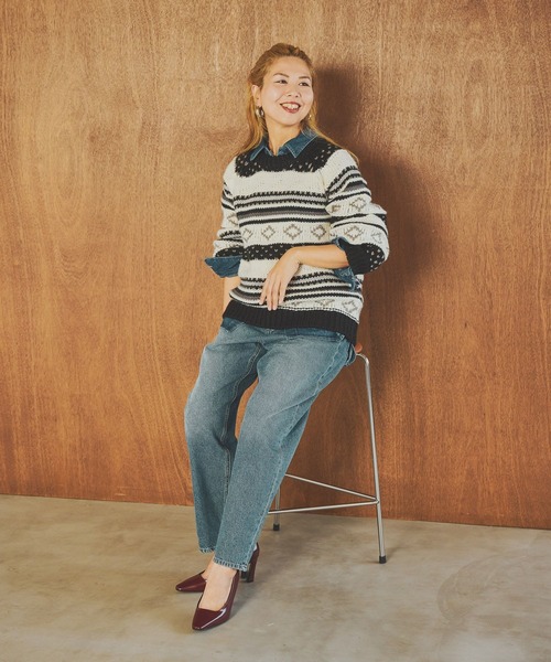 studio CLIP（スタディオクリップ）の「【CLIP BY STAFF/JUN企画】2ゲージレトロジャガードニット（ニット/セーター・レディース・その他1/その他2/その他3・FREE）」の9枚目の写真