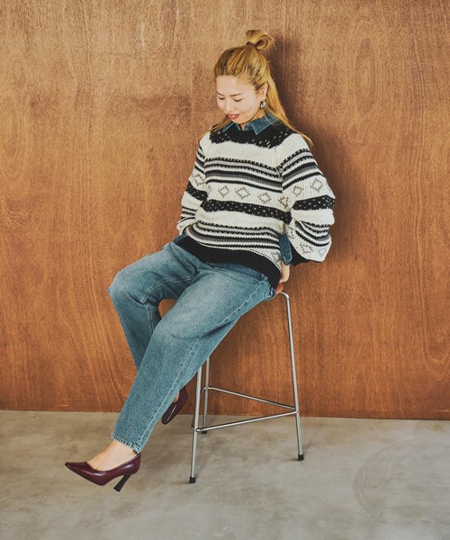 studio CLIP（スタディオクリップ）の「【CLIP BY STAFF/JUN企画】2ゲージレトロジャガードニット（ニット/セーター・レディース・その他1/その他2/その他3・FREE）」の10枚目の写真