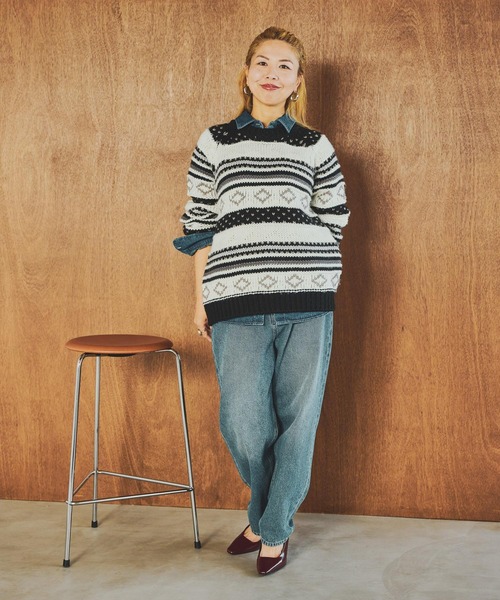 studio CLIP（スタディオクリップ）の「【CLIP BY STAFF/JUN企画】2ゲージレトロジャガードニット（ニット/セーター・レディース・その他1/その他2/その他3・FREE）」の11枚目の写真