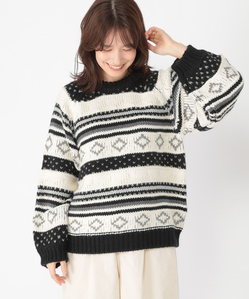 studio CLIP（スタディオクリップ）の「【CLIP BY STAFF/JUN企画】2ゲージレトロジャガードニット（ニット/セーター・レディース・その他1/その他2/その他3・FREE）」の14枚目の写真