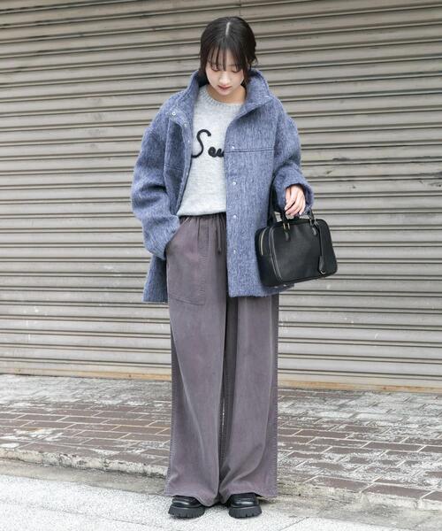 ITEMS URBANRESEARCH（アイテムズ アーバンリサーチ）の「スタンドカラーオーバージャケット（その他アウター・レディース・キャメル/グレー/ブルー・FREE）」の12枚目の写真